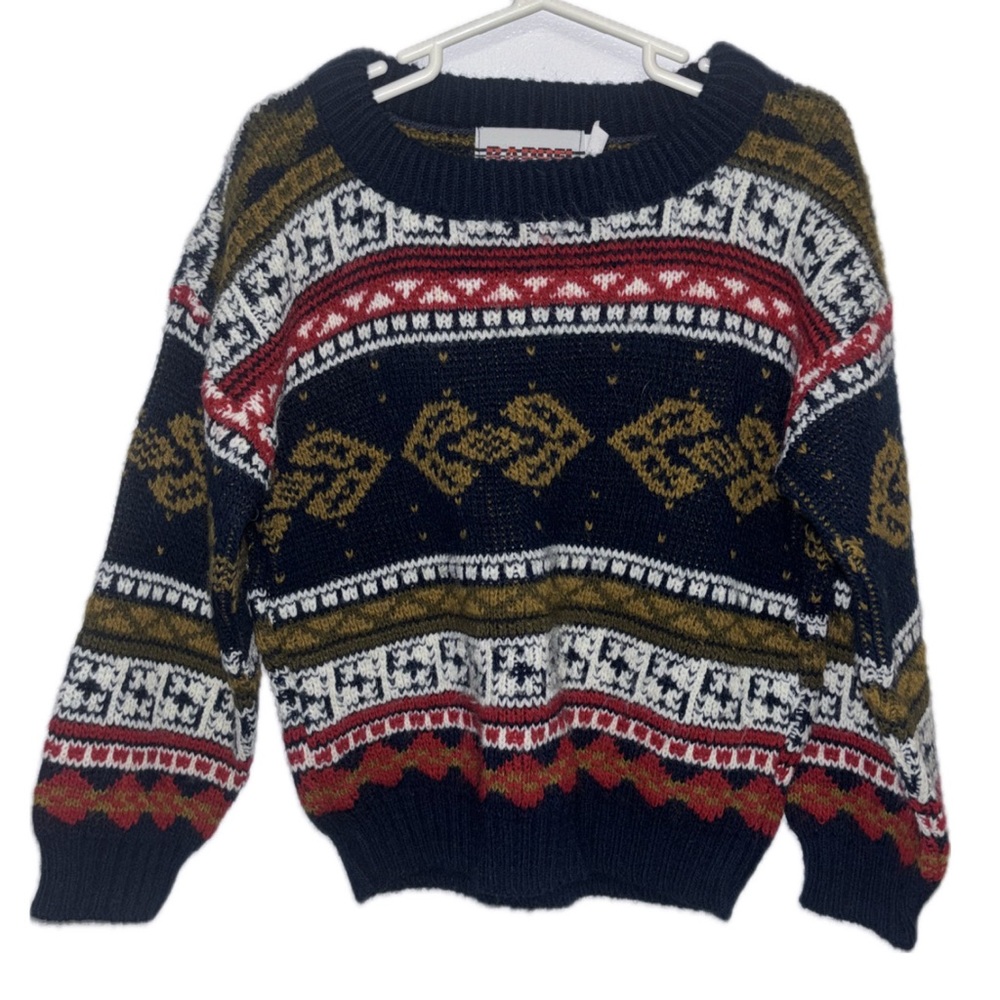 Vintage 80s 90s MADE IN USA Barrel sweater Kids Size 6